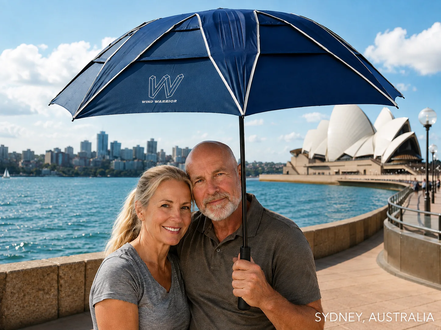 Wind Warrior umbrella while traveling
